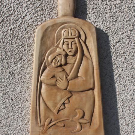 fotka Madona s Ježiškom, pat.lipa, v 63,5 cm, š 28 cm